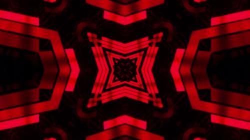 Videohive - Red and black star pattern with red center. Kaleidoscope VJ loop - 47960169