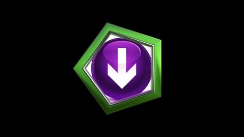 Videohive - Download Arrow Icon Glassy Purple Round Button V2 - 47972495