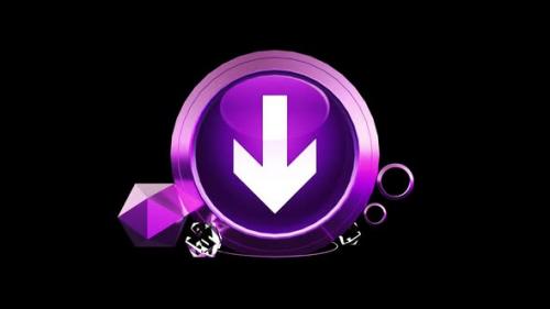Videohive - Download Arrow Icon Glassy Purple Round Button V5 - 47972639