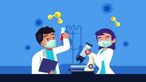 Videohive - Scientists In A Laboratory 4K - 47973259