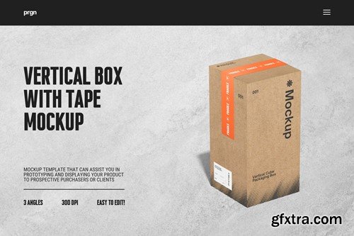 Vertical Box With Tape Mockup M95WYM9