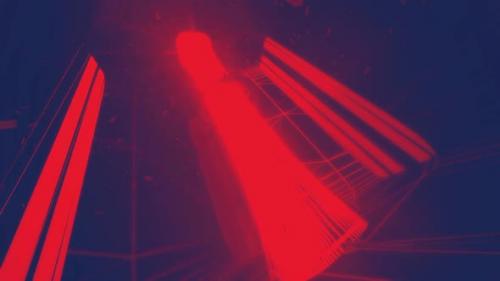 Videohive - Red Glowing Particles And Lights Animation - 47975709