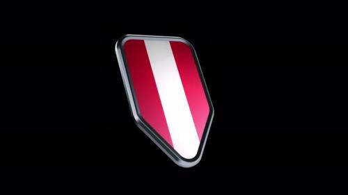 Videohive - the appearance of a metal badge with the flag of the country "Austria" alpha channel - 47975942