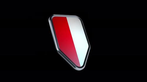 Videohive - the appearance of a metal badge with the flag of the country " Poland " alpha channel - 47975944