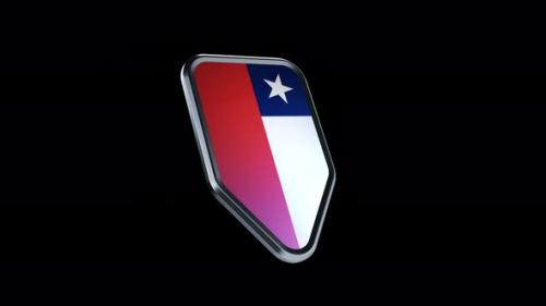 Videohive - the appearance of a metal badge with the flag of the country " Chile" alpha channel - 47975951