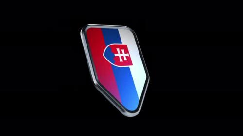 Videohive - the appearance of a metal badge with the flag of the country "Slovakia" alpha channel - 47975981