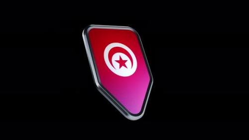 Videohive - the appearance of a metal badge with the flag of the country " Tunisia " alpha channel - 47975982