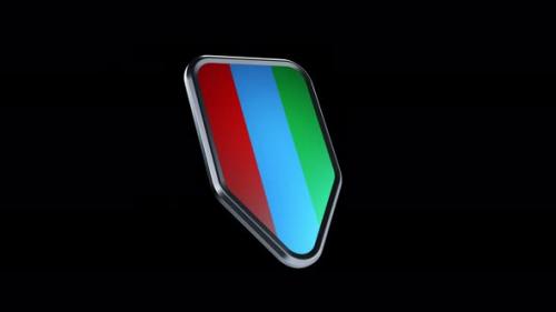 Videohive - the appearance of a metal badge with the flag of the country " Dagestan " alpha channel - 47975984