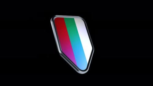 Videohive - the appearance of a metal badge with the flag of the country " Bulgaria " alpha channel - 47976291