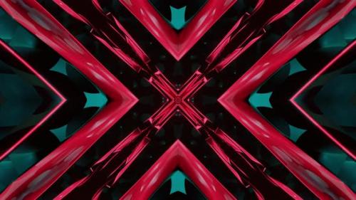 Videohive - Red and black abstract design with red center. Kaleidoscope VJ loop - 47960171