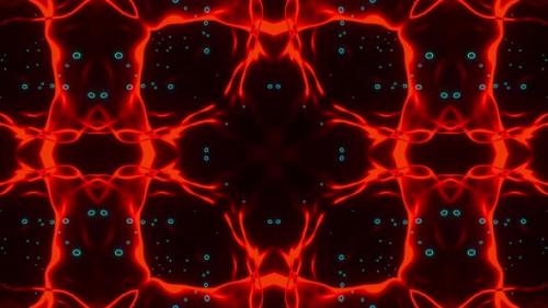Videohive - Red and black abstract design with bubbles. Kaleidoscope VJ loop - 47960202