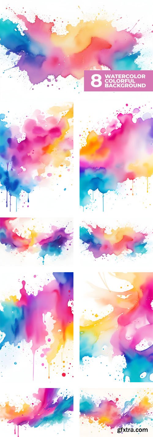 Abstract Watercolor Colorful Backgrounds Collection