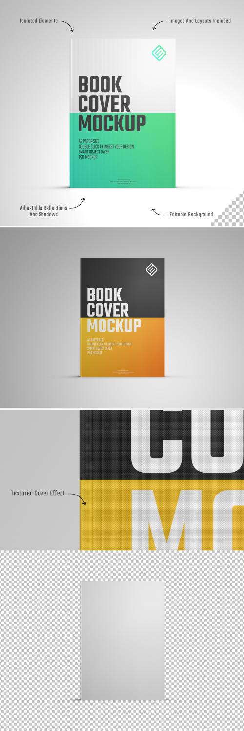 Isolated Book Cover Mockup With Texture Effect 639516785