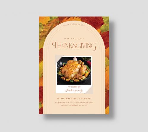 Thanksgiving Flyer Invite Card Layout 639470435