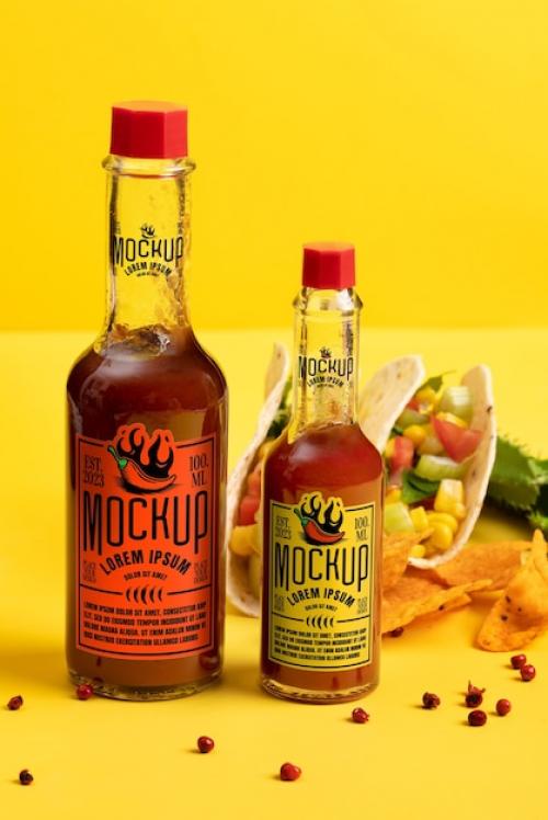 Premium PSD | Packaging for mexican chili mockup Premium PSD