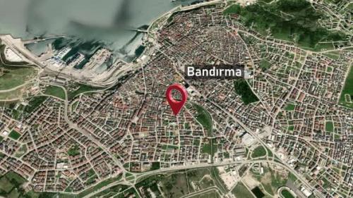 Videohive - Bandırma City Map Zoom (Turkey) from Space to Earth - 47982631