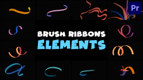 Videohive - Brush Ribbons Elements | Premiere Pro MOGRT - 47992751