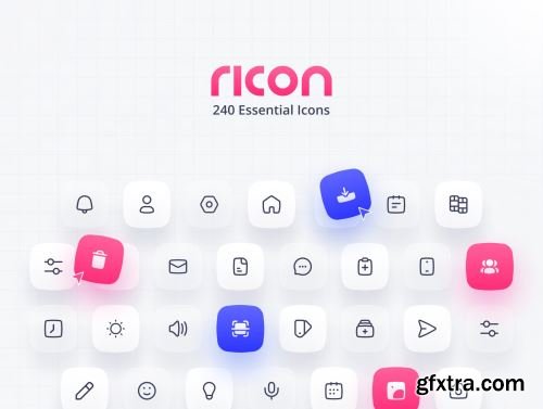 Ricon v.1 — 240 Essential Interface Icons Ui8.net