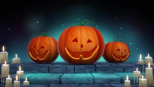 Videohive - Halloween Fantasy Background Loop - 48022812