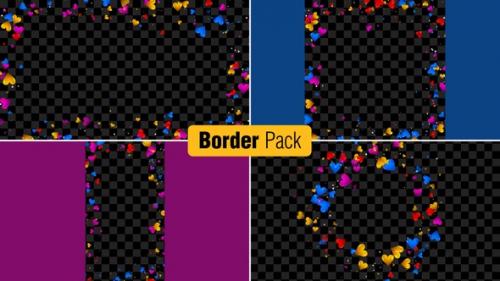 Videohive - Multi Colored Hearts Border Pack - 48023717