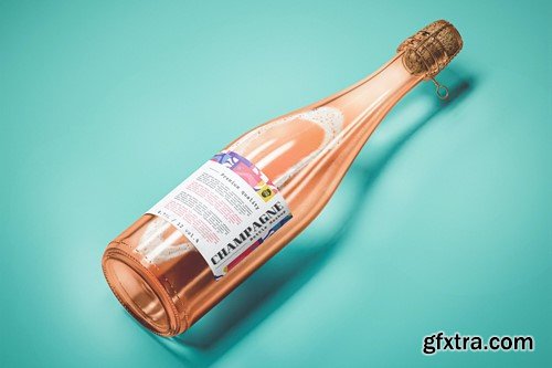 Champagne Bottle Mockup 3PZGUDL