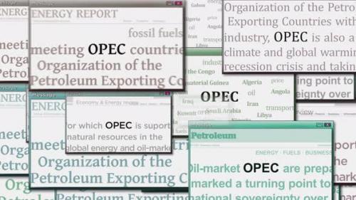 Videohive - OPEC Oil Petroleum Exporting pop up windows seamless looped - 48024772