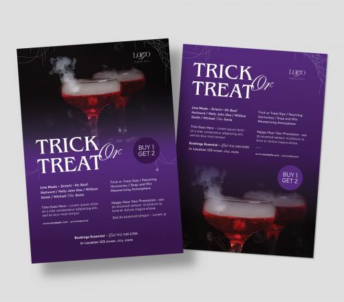 Halloween Flyer Layout with Purple Accents 638414277
