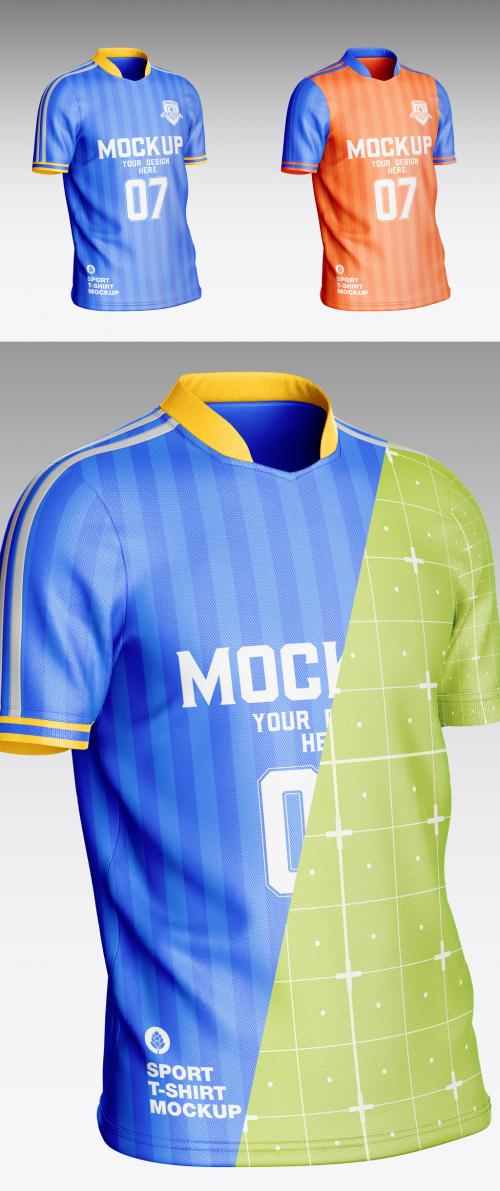 Soccer Men's Sports T-shirt Mockup 639337891