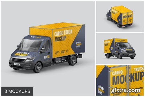 Delivery Truck Mockup Set 8GM86LQ