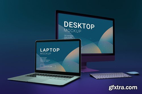 Laptop Desktop Mockup PSD Template ZHU2HMH