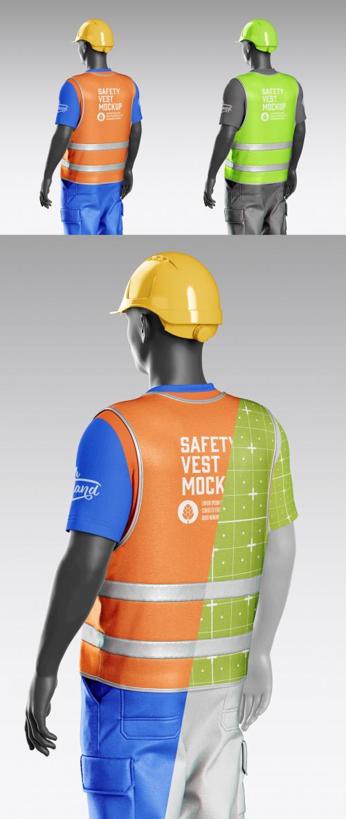 Kit Mannequin with Safety Vest and Helmet Mockup 639337578