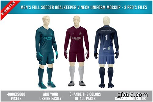Soccer Uniform Goalkeeper V Neck Mockup LB292CZ