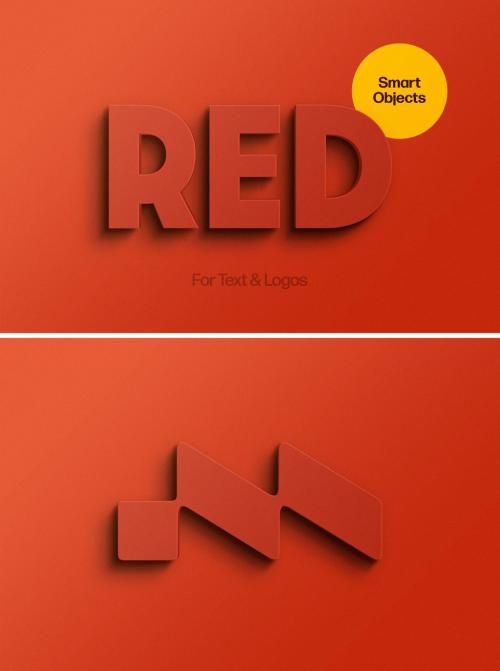 Red 3D Text Effect Mockup 639253670