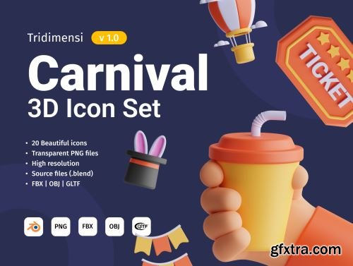 Carnival 3D Icon Set Ui8.net