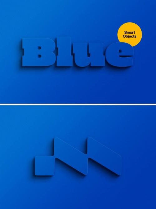 Blue 3D Text Effect Mockup 639252903