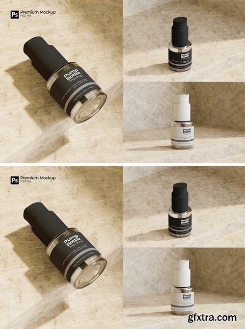 Cosmetic Pump Bottle Mockup NSABFV6