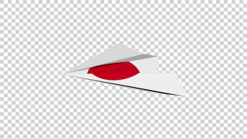 Videohive - Japan Flag Paper Airplane - 48025932