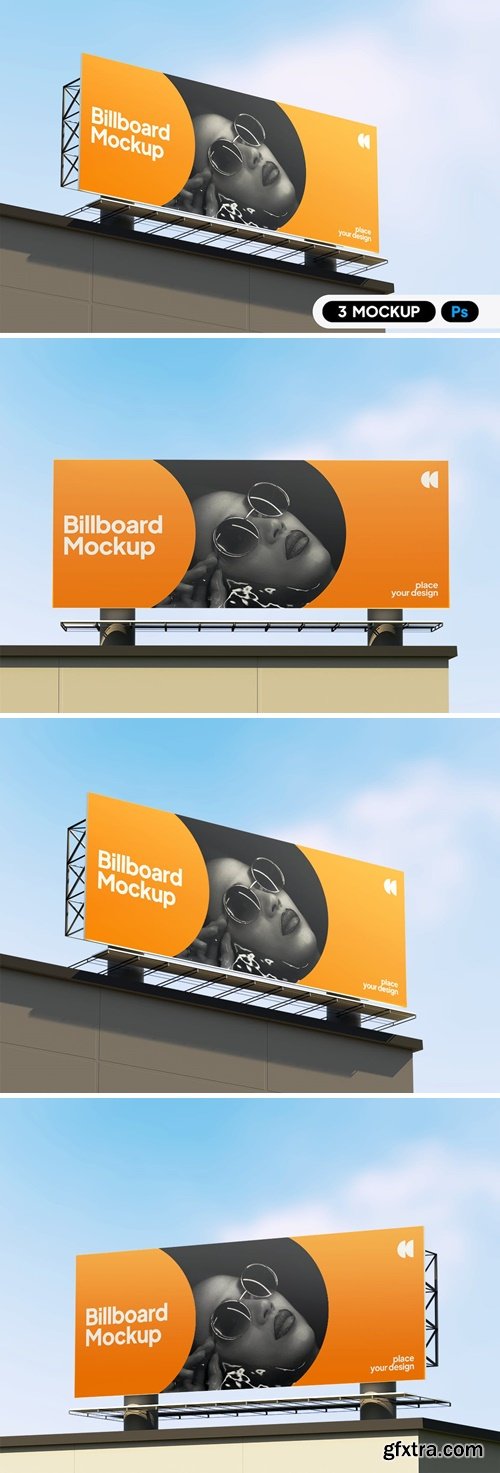 Advertising Billboard Mockup on top of Building HWD8UJ5