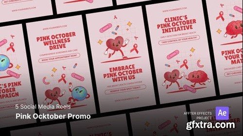 Videohive Social Media Reels - Pink October Promo After Effects Template 48129404