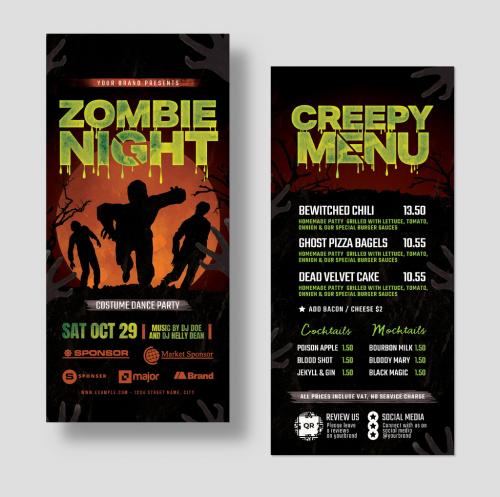 Halloween Zombie Night Party DL Card Flyer Layout 638428887