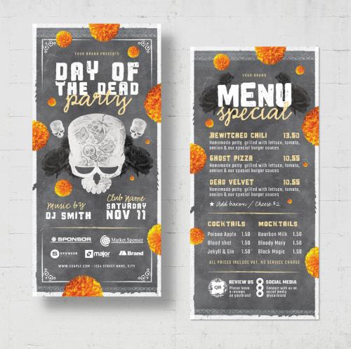 Day of the Dead Party DL Card Flyer Layout 638428758