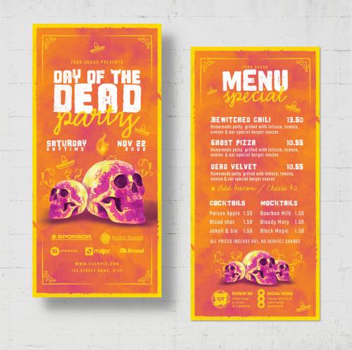 Day of the Dead Party DL Card Flyer Layout 638428669