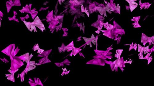 Videohive - Pink Ribbon Bow Particles Animation - 48037690