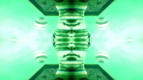 Videohive - Strange Kaleidoscopic Heads Sculpture 01 - 48038055