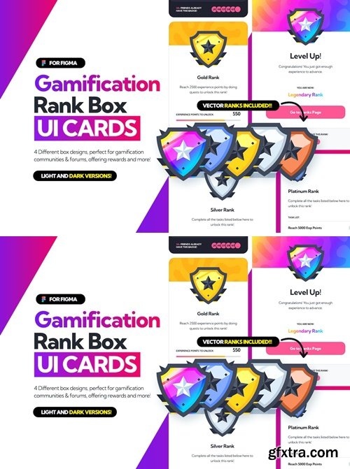 Gamification Rank Box - UI Cards for Figma 5DGW4CC