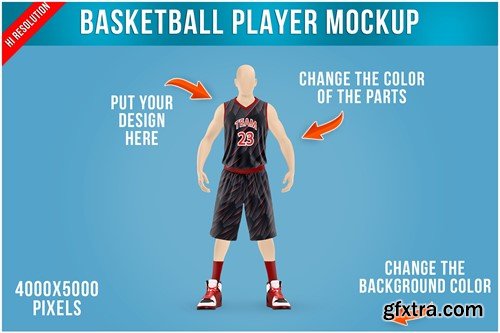 Basketball Player Mockup - Front View CQ8XXRK
