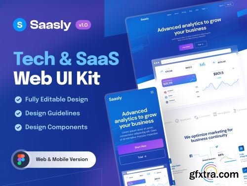 Saasly - Tech & SaaS Website and Mobile UI Kit Ui8.net