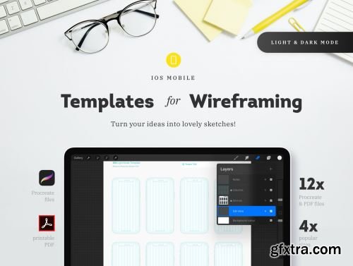 Procreate - iOs Mobile Templates for Wireframing Ui8.net