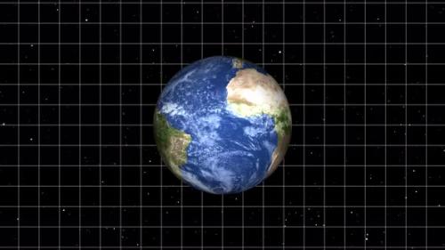 Videohive - Realistic earth planet always rotating on globe space seen from 3D object alpha - 48044542