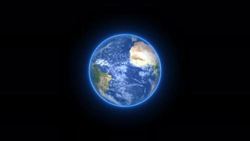 Videohive - Realistic earth planet always rotating on globe space seen from 3D object alpha - 48044544